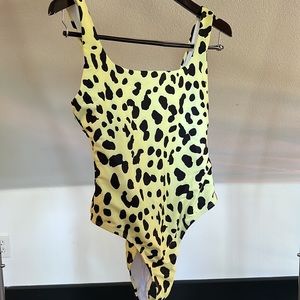 NWOT Pale Neon Leopard One Piece Swimsuit